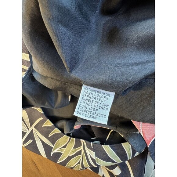 Vintage Tommy Bahama BlackFloral 100% Silk Dress Size 4 - Picture 10 of 10